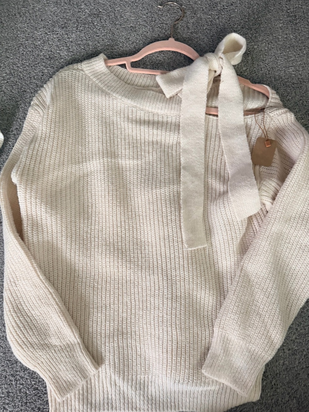 Cream Bow-Detail Women’s Sweater